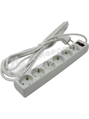 Сетевой фильтр ExeGate EX221229RUS SP-6-5W (6 розеток, 5 м, евровилка, белый)