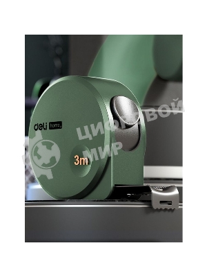 Измерительный и разметочный инструмент Deli Рулетка Home Series Green HT8316L 3м х 16мм, эксклюзивный дизайн, корпус - высококачественный софттач пластик