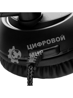 Гарнитура Oklick HS-L930G чёрный/синий, проводная, USB, подсветка