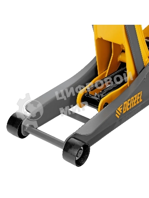 Домкрат Denzel гидравлический подкатной, 2,5 т, 85-430 мм, быстрый подъем, низкий подхват, проф.