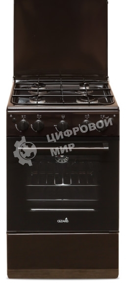 Плита газовая Cezaris ПГ 2150-07 коричневый, конфорок 4 шт, духовка 43 л, 51 см x 85 см x 55 см