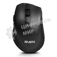 Мышь беспроводная SVEN RX-425W черный, 1600 dpi, радиоканал, USB, кнопки - 6
