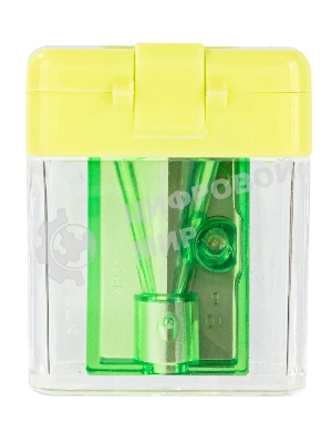 Точилка для карандашей ручная Deli E0574 Cubic, 1 отверстие, пластик, ассорти, дисплей