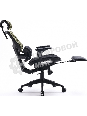 Кресло Cactus CS-CHR-MC01-LGNBK салатовый, сетка, подголовник, подставка для ног