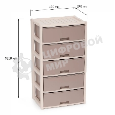 Комод Альтернатива М8760 Колорит 5 секции, бежевый, широкий