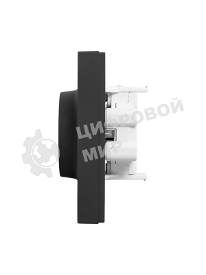 Розетка 2-м EKF UP1-SOB-210 СП Эпика 16А с заземл. без защ. шторок с рамкой механизм черный