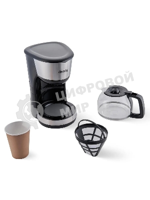 Кофеварка капельная Domfy metal DSM-CM301 1000Вт черный/серебристый