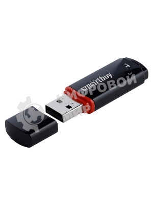 Флешка USB Smartbuy Crown black (SB4GBCRW-K), 4Gb, USB 2.0, R/W 25/15, черный/красный