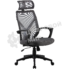 Кресло Cactus CS-MC414-GY черный, сетка, подголовник