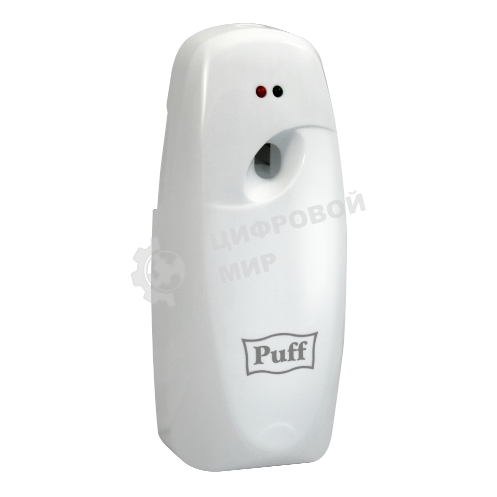 Освежитель воздуха автоматический puff-6110 белый, флакон EUR0 300 мл или 250 мл, 9х10х22 см