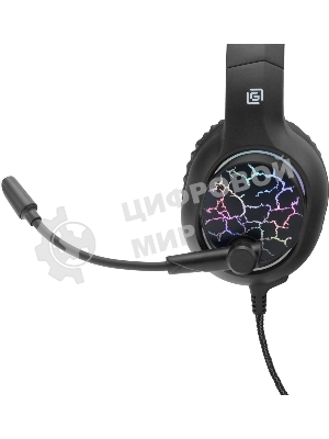 Гарнитура Oklick HS-L930G чёрный/синий, проводная, USB, подсветка