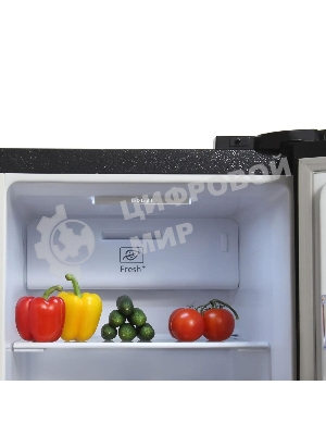 Холодильник Hyundai CS5003F черное стекло двухкамерный 331/165л морозилка сбоку, No Frost, Side by Side