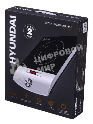 Плита настольная электрическая Hyundai HYC-0102 серебристый/черный стеклокерамика