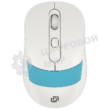 Мышь беспроводная Oklick 310MW белый/синий, 3200 dpi, радиоканал, USB, кнопки - 4