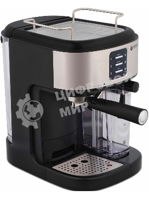 Кофеварка рожковая Vitek Metropolis VT-8489 черный/нержавеющая сталь, 1,5 л, 1250Вт, 15 бар