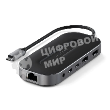 USB-концентратор Satechi ST-U4MGEM серый космос USB4 Multiport w2.5G Ethernet (1xUSB 3.2, 2xUSB Type-C, 1xHDMI, RJ-45, Audio Jack), до 100 Вт,