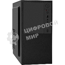 Компьютерный корпус Minitower ExeGate BAA-308-UNS500 (mATX, БП UNS500 с вент. 12см, 2хUSB, HD Audio, черный)