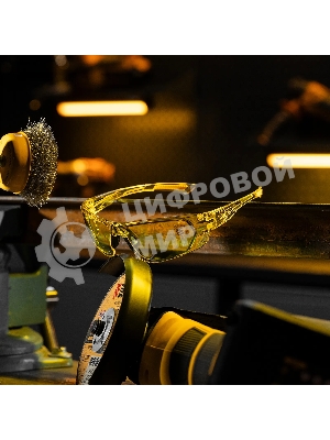 Очки защитные Denzel открытые, поликарбонатные, желтая линза