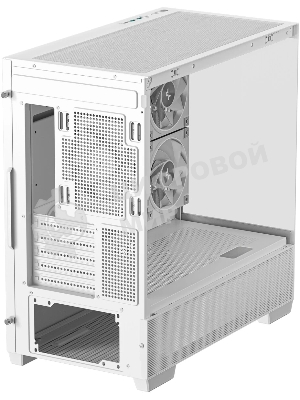 Компьютерный корпус Deepcool CG380 3F WH без БП, боковое окно (панорама), 3x120мм ARGB PWM вентилятора, белый, mATX
