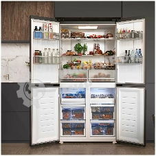 Холодильник LEX LCD505GbGID серый трехкамерный 321/144л морозилка снизу, No Frost, Side by Side