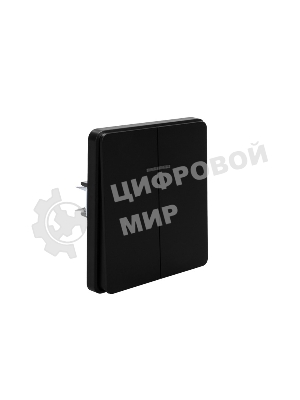 Выключатель Kranz ROUND 2 кл с подсветкой 10А с/у оникс