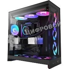 Компьютерный корпус без блока питания Case NZXT H9 Flow RGb+ (2025), Midi-Tower, TG, 6x140мм RGb + 1x120мм RGb, 2xUSB-A 3.2 + 1xUSB-C 3.2, E-ATX, ATX, mATX, mITX черный