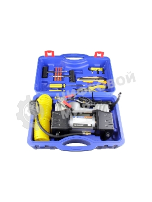 Компрессор поршневой Nova Bright АК-75 двухпоршневой, пластиковый кейс с инструментами 36448