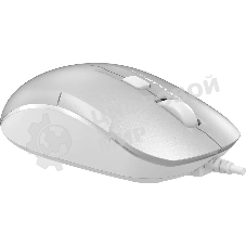 Мышь проводная A4Tech Fstyler FM26S серебристый/белый, 1600 dpi, USB, кнопки - 4