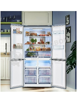 Холодильник LEX LCD505GbGID серый трехкамерный 321/144л морозилка снизу, No Frost, Side by Side