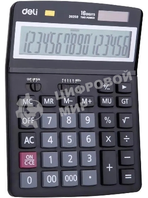 Калькулятор настольный Deli E39259 черный 16-разр.