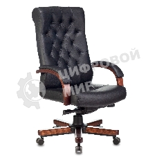 Кресло Бюрократ T-9928WALNUT черный, кожа