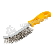 Щетка металлическая Denzel с пластмассовой ручкой, нержавеющая проволока