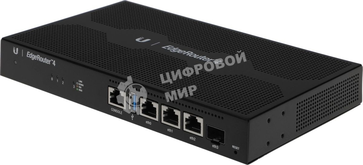 Маршрутизатор Ubiquiti ER-4-EU EdgeRouter 4 4 ядра (1 ГГц), 3х 1G RJ45, 1х SFP