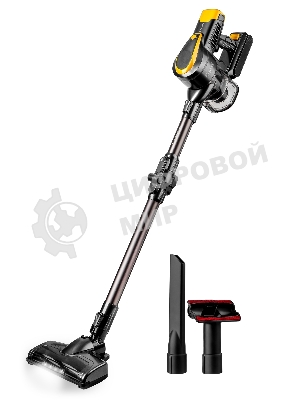 Пылесос вертикальный Brayer BR4273 серый/желтый, питание от аккумулятора, 350 Вт, уборка сухая, пылесборник 0,8 л