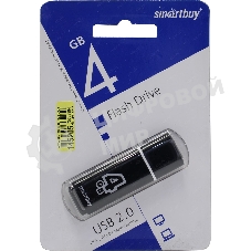 Флешка USB Smartbuy Glossy series black (SB4GbGS-K), 4Gb, USB 2.0, R/W 25/15, черный