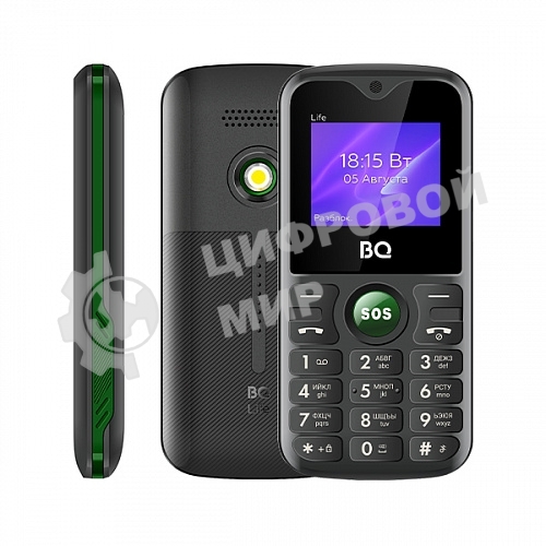 Мобильный телефон BQ 1853 Life черный/зеленый