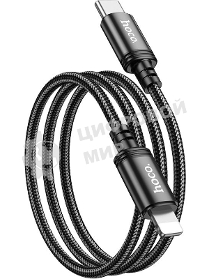 Кабель Hoco X89 Wind iP USB Type-C (m)-Lightning (m) 1м черный коробка