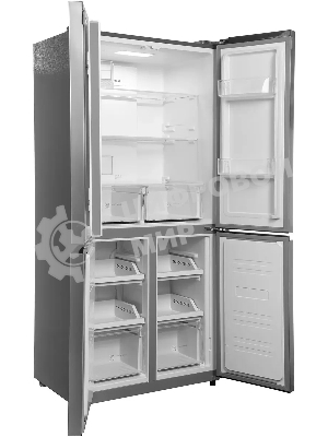 Холодильник Hyundai CM45083F нержавеющая сталь трехкамерный 289/144л морозилка снизу, No Frost, Side by Side