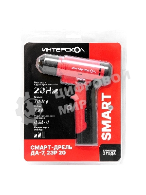 Дрель-шуруповерт ИНТЕРСКОЛ ДА-7,2ЭР 20, 7,2 В, 0,8 Ач, 20 Нм, щеточный