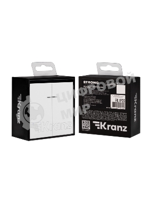 Выключатель Kranz STRONG 2 кл с подсветкой 10А с/у жемчуг
