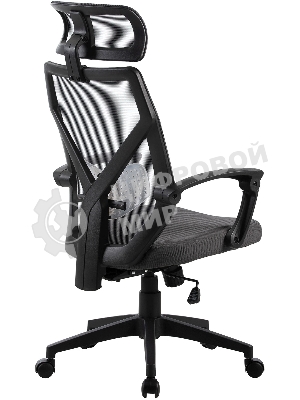 Кресло Cactus CS-MC414-GY черный, сетка, подголовник