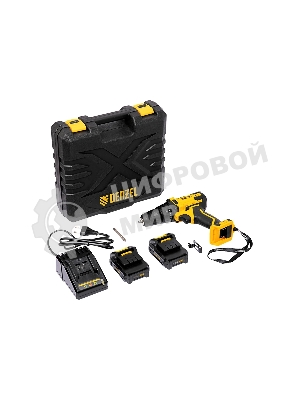 Дрель-шуруповерт аккумуляторная Denzel CDL-12-02BM, 12В, 2 АКБ