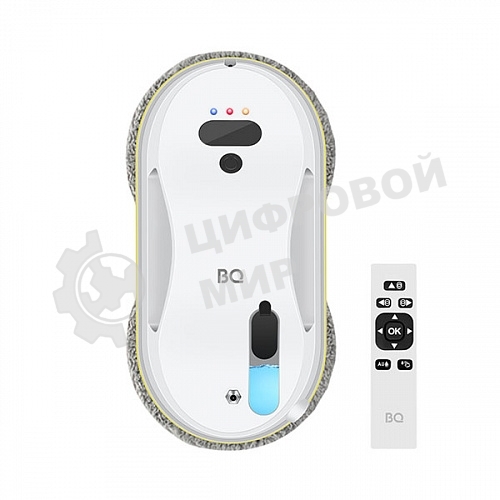 Робот-мойщик окон BQ WR200S белый. Мощность 80 Вт/Объем для чистящего средства 110мл/Параметры электропитания 100-240 В,50-60 Гц/Страховочный трос 4м/Минимальная рабочая зона 40х40см/Для всех видов гладких поверхностей: кафель, ламинат, стекло