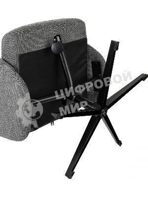 Кресло для дома Бюрократ Baron с пуфом серый, металл черный крестов. (BARON/GREY)