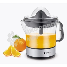 Соковыжималка Vitek VT-3669 стальной/чёрный, цитрусовая, 25 Вт, 700 мл, механическое