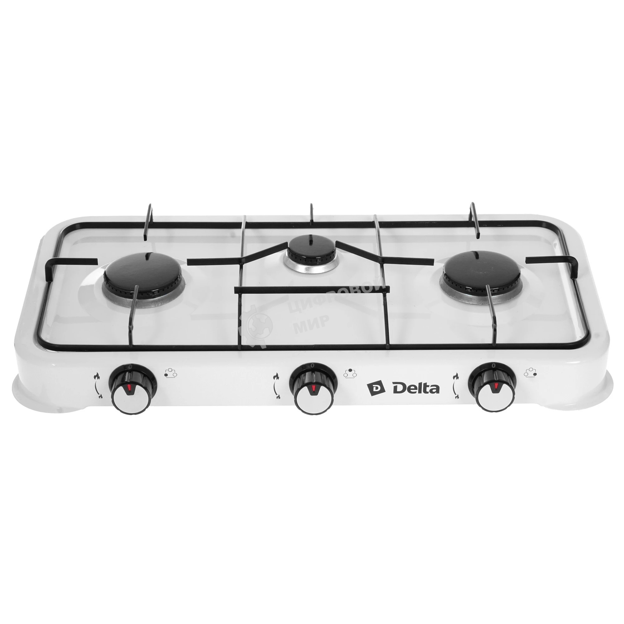 Плита настольная газовая Delta D-2207 трехконфорочная, белый
