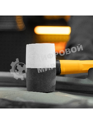 Киянка резиновая Denzel 225 г, черно-белая, фибергласовая рукоятка c TPR покрытием