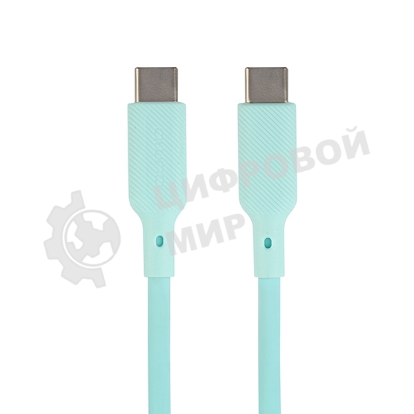 Кабель Type-C to Type-C, silica gel, 1м, 3A, 60W, PD (blue)