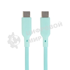 Кабель Type-C to Type-C, silica gel, 1м, 3A, 60W, PD (blue)