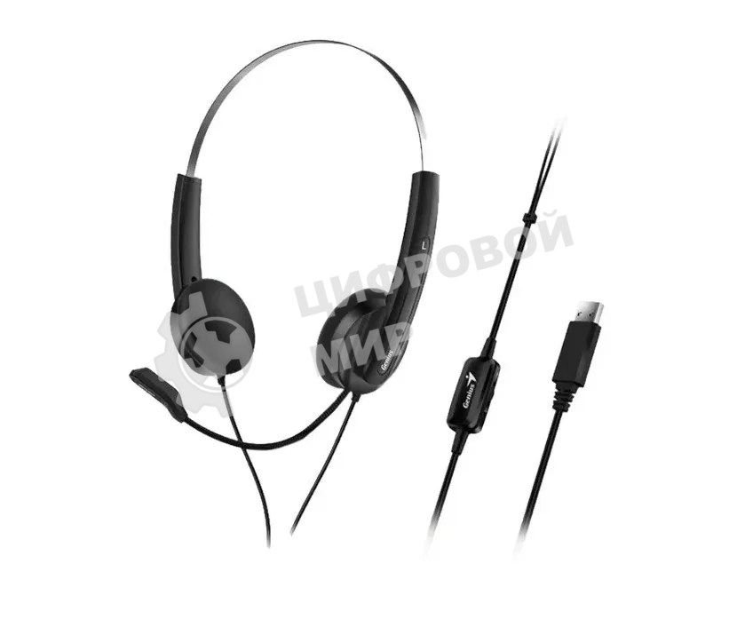 Гарнитура Genius HS-220U черный, проводная